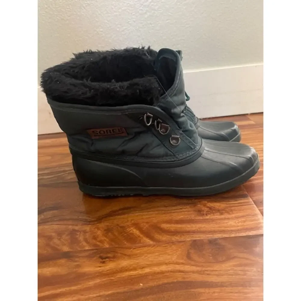 Sorel Duck Boot Size 7‎ Women Canada Short Ankle Forest Green Waterproof